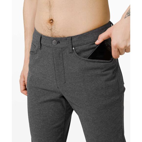 Lululemon ABC Pant Slim Tech Canvas 34" MENS 36 x 28 Heathered Black Jean - Picture 12 of 13